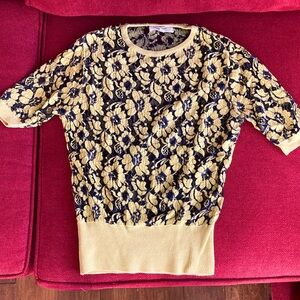 Black yellow sweater blouse